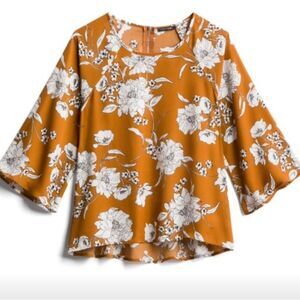 Mustard crew neck blouse with zipper back , Stitch Fix, women’s size medium